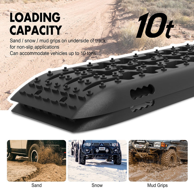 X-BULL KIT1 Recovery track Board Traction Sand trucks strap mounting 4x4 Sand Snow Car BALCK - Outbackers