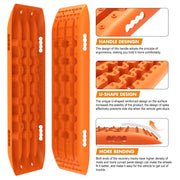 X-BULL KIT1 Recovery track Board Traction Sand trucks strap mounting 4x4 Sand Snow Car ORANGE - Outbackers