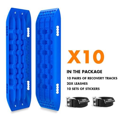 X-BULL 10 Pairs Recovery tracks 10T 4WD 4X4 / Sand tracks/ Mud tracks Gen 2.0 Blue - Outbackers