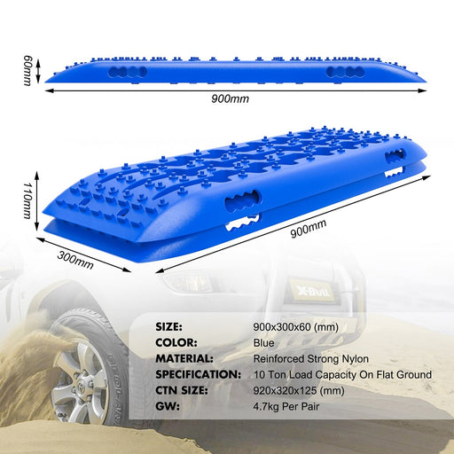 X-BULL 10 Pairs Recovery tracks 10T 4WD 4X4 / Sand tracks/ Mud tracks Gen 2.0 Blue - Outbackers