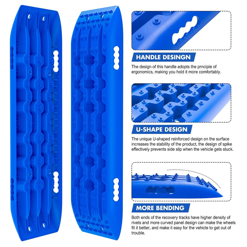 X-BULL 10 Pairs Recovery tracks 10T 4WD 4X4 / Sand tracks/ Mud tracks Gen 2.0 Blue - Outbackers