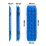 X-BULL 2PCS Recovery Boards Tracks Snow Tracks Mud tracks 4WD With 4PC mounting bolts Blue - Outbackers