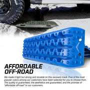 X-BULL 2PCS Recovery Boards Tracks Snow Tracks Mud tracks 4WD With 4PC mounting bolts Blue - Outbackers