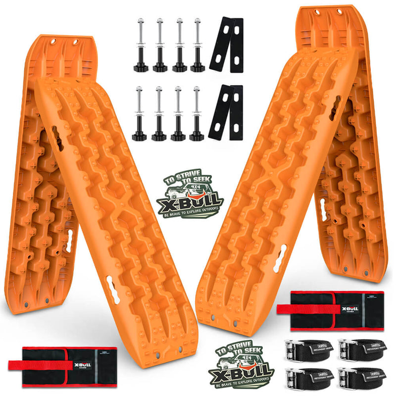 X-BULL Recovery tracks Boards 10T 2 Pairs Sand Mud Snow With Mounting Bolts pins Orange - Outbackers