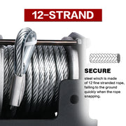 X-BULL Electric Winch 12V 3000LBS Steel Cable Wireless remote ATV UTV Boat Trailer - Outbackers