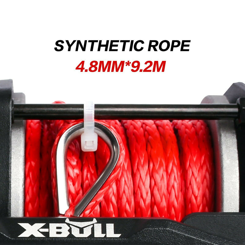 X-BULL Electric Winch 12V Wireless 3000lbs/1360kg Synthetic Rope BOAT ATV 4WD - Outbackers