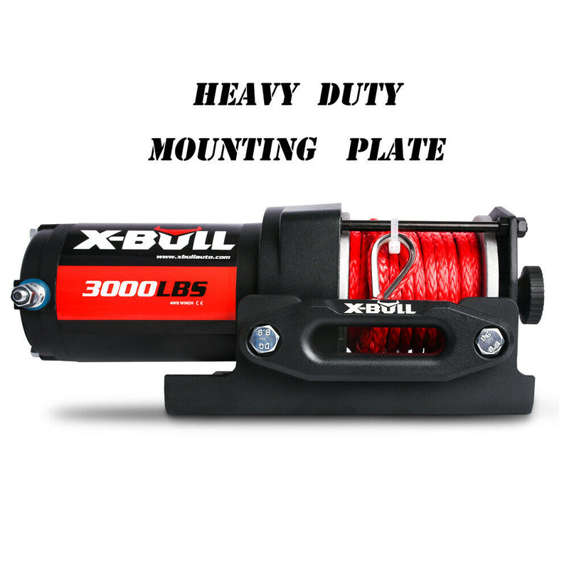 X-BULL Electric Winch 12V Wireless 3000lbs/1360kg Synthetic Rope BOAT ATV 4WD - Outbackers