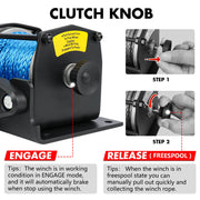 X-BULL 12V Electric Winch 3000LB ATV Winch Boat Trailer Winch Synthetic Rope - Outbackers