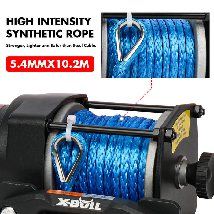 X-BULL 12V Electric Winch 3000LB ATV Winch Boat Trailer Winch Synthetic Rope - Outbackers