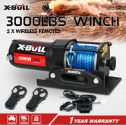 X-BULL Electric Winch 12V 3000LBS Synthetic Rope ATV UTV Boat Trailer With 2 X Wireless remote - Outbackers