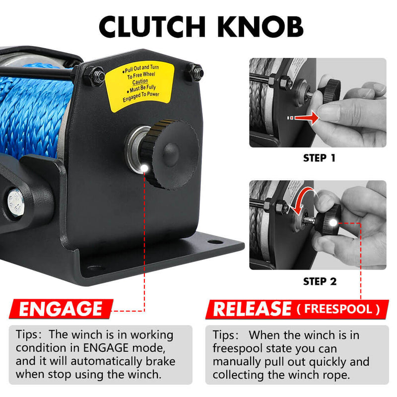 X-BULL Electric Winch 12V 3000LBS Synthetic Rope ATV UTV Boat Trailer With 2 X Wireless remote - Outbackers