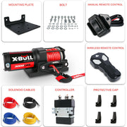 X-BULL Electric Winch 12V 3000LBS Synthetic Rope Wireless remote ATV UTV Boat Trailer - Outbackers