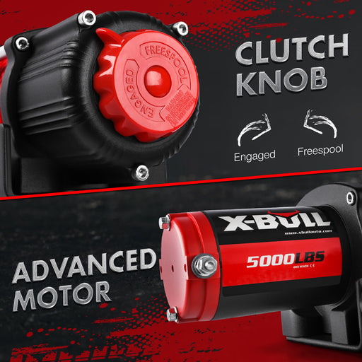 X-BULL Electric Winch 5000LBS 12V 15.2M Synthetic Rope Wireless ATV UTV 4WD Boat - Outbackers
