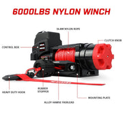 X-BULL Electric Winch 6000LBS 12V BOAT Synthetic Rope Wireless Remote 4WD ATV UTV - Outbackers