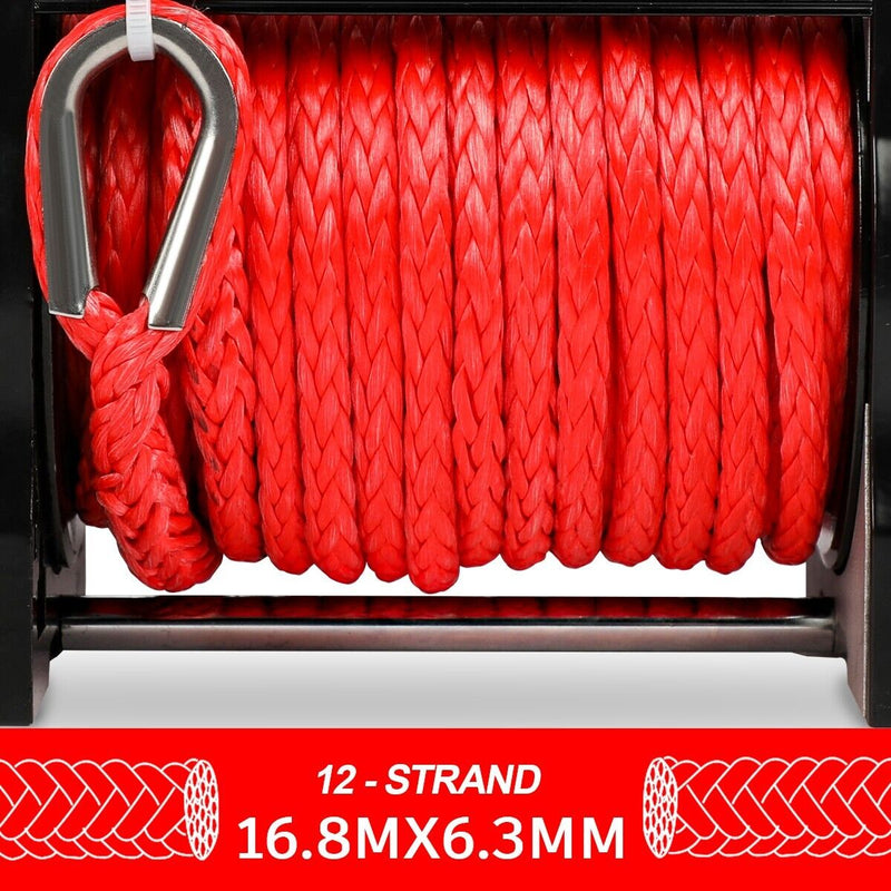 X-BULL Electric Winch 6000LBS 12V BOAT Synthetic Rope Wireless Remote 4WD ATV UTV - Outbackers