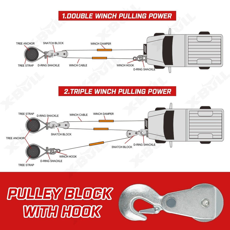X-BULL Electric Winch 6000LBS 12V BOAT Synthetic Rope Wireless Remote 4WD ATV UTV - Outbackers
