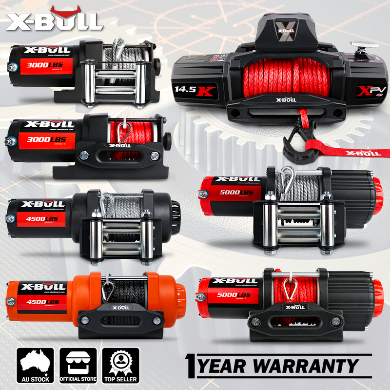 X-BULL Electric Winch 12V 6000LBS Synthetic Rope Wireless remote ATV UTV Boat Trailer 4WD - Outbackers
