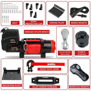 X-BULL Electric Winch 12V 6000LBS Synthetic Rope Wireless remote ATV UTV Boat Trailer 4WD - Outbackers