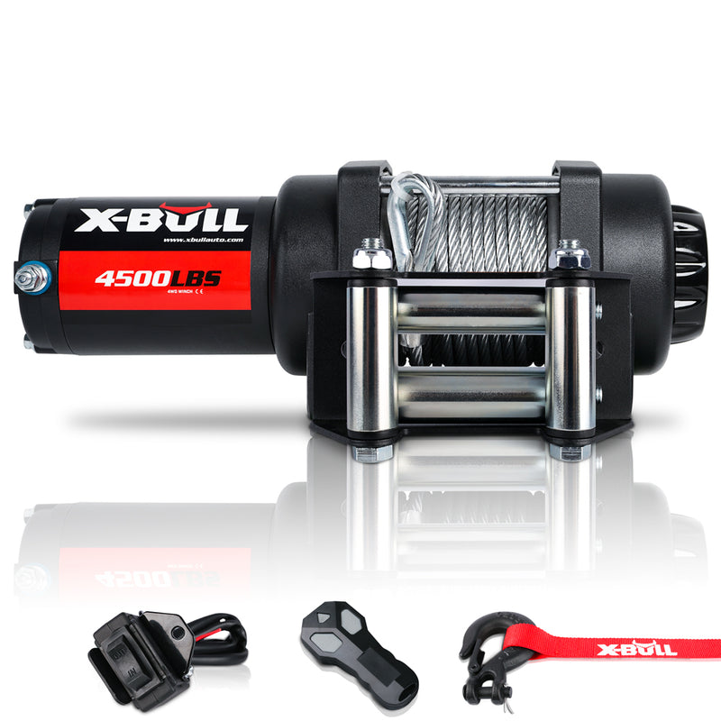 X-BULL Electric Winch 12V 4500LBS Steel Cable Wireless remote ATV UTV Boat Trailer - Outbackers