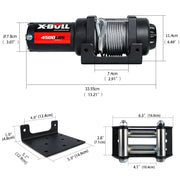 X-BULL Electric Winch 4500LBS/2041KG Steel Cable Wireless Remote Boat ATV 4WD - Outbackers