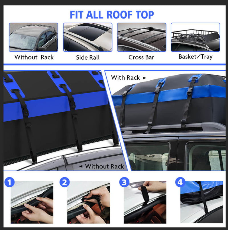 X-BULL Waterproof Car Roof Cargo Bag 595L Top Rack Carrier Luggage Storage Cube - Outbackers