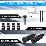 X-BULL Towing Mirrors Universal Multi Fit Clamp On 4X4 Caravan Trailer A Pair - Outbackers