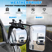 X-BULL Towing Mirrors Universal Multi Fit Clamp On 4X4 Caravan Trailer A Pair - Outbackers
