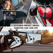 X-BULL Towing Mirrors Universal Multi Fit Clamp On 4X4 Caravan Trailer A Pair - Outbackers