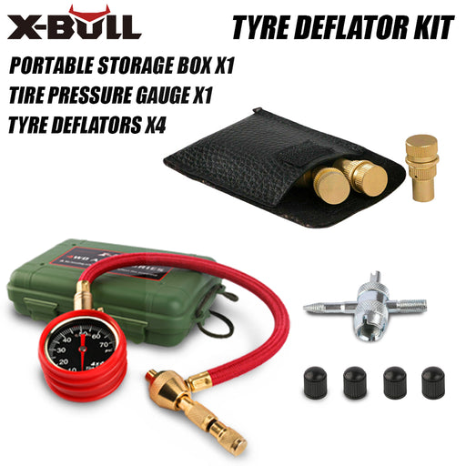 X-BULL Tyre Deflators Tire Automatic 4WD Pressure Gauge 4 Brass Deflator - Outbackers