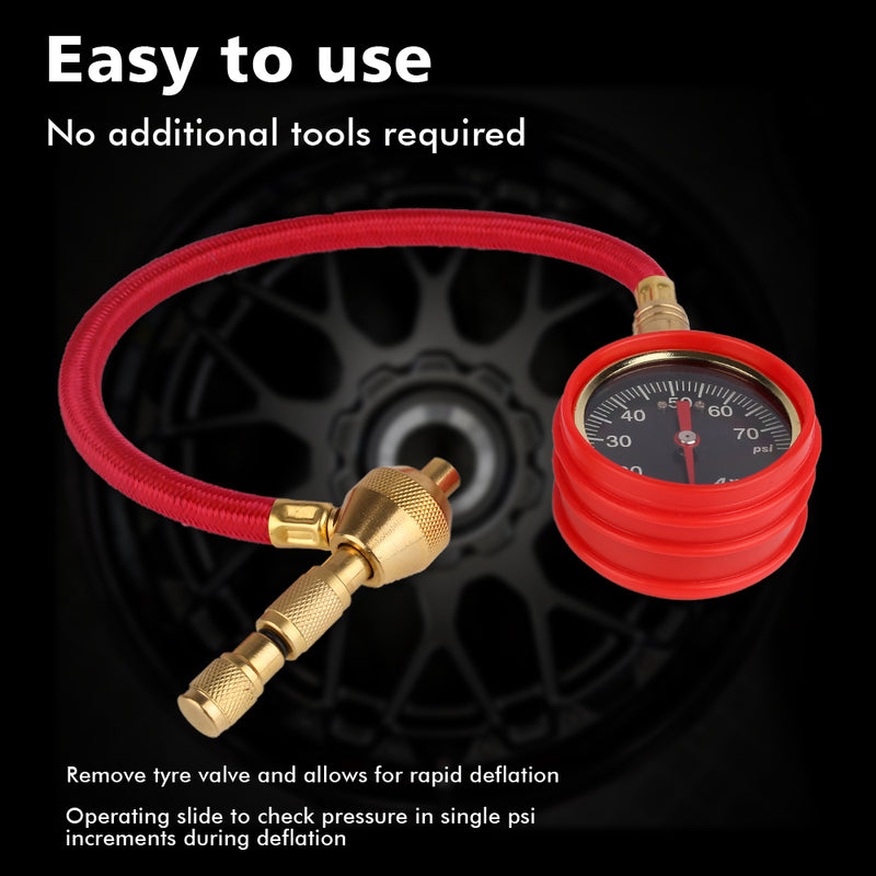 X-BULL Tyre Deflators Tire Automatic 4WD Pressure Gauge 4 Brass Deflator - Outbackers