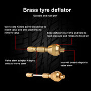 X-BULL Tyre Deflators Tire Automatic 4WD Pressure Gauge 4 Brass Deflator - Outbackers