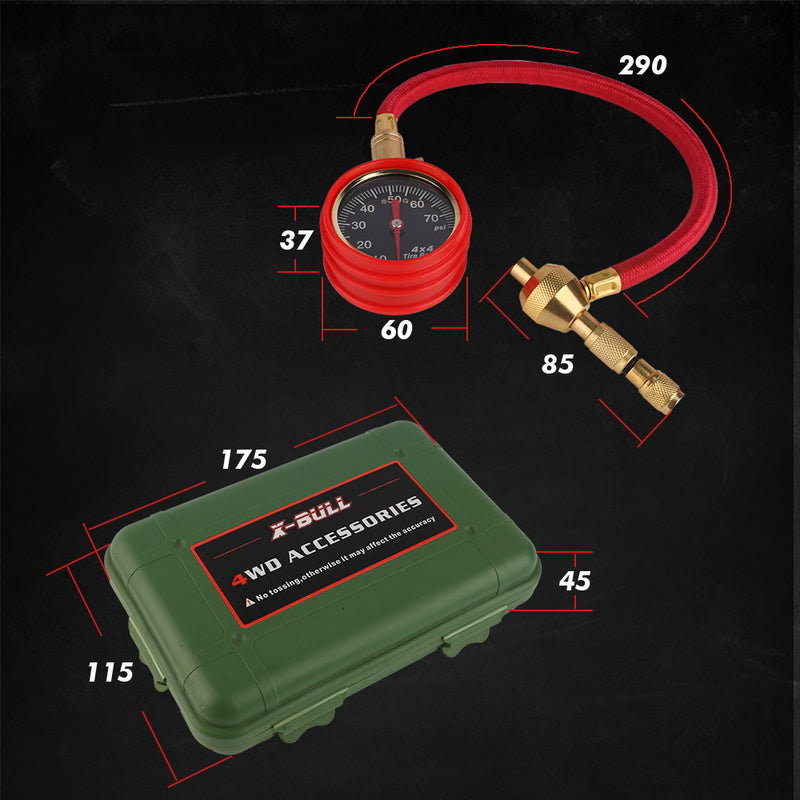 X-BULL Tyre Deflators Tire Automatic 4WD Pressure Gauge 4 Brass Deflator - Outbackers