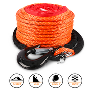 ZESUPER Winch Rope 9.5MM X 30M Dyneema SK75 Hook Synthetic Car Tow Recovery Cable Hook - Outbackers