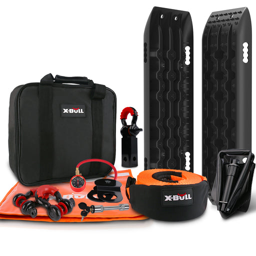 X-BULL Winch Recovery Kit 13PCS Recovery tracks /Snatch Strap Off Road 4X4 - Outbackers