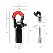 X-BULL Hitch Receiver 5T Recovery Receiver with Bow Shackle Tow Bar Off Road 4WD - Outbackers