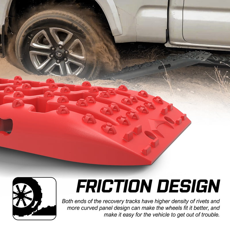 X-BULL Recovery tracks Sand tracks 2pcs 10T Sand / Snow / Mud 4WD Gen 3.0 - Red - Outbackers