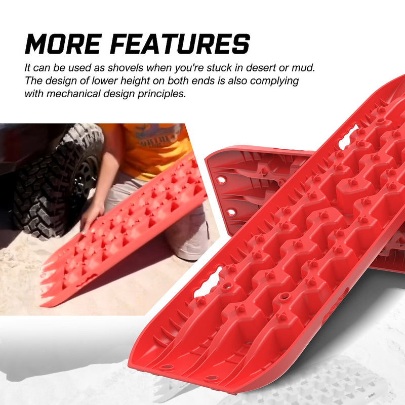 X-BULL Recovery tracks Sand tracks 2pcs 10T Sand / Snow / Mud 4WD Gen 3.0 - Red - Outbackers