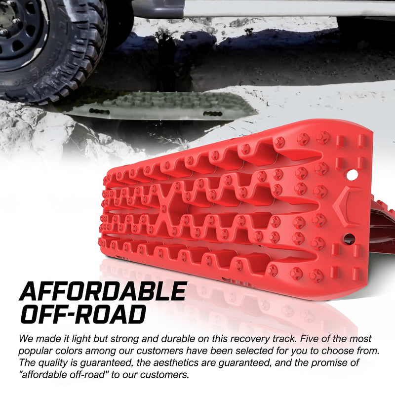 X-BULL Recovery tracks Sand tracks 2pcs 10T Sand / Snow / Mud 4WD Gen 3.0 - Red - Outbackers