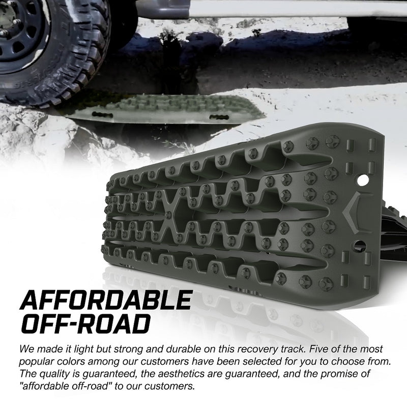 X-BULL Recovery tracks / Sand tracks / Mud tracks / Off Road 4WD 4x4 Car 2pcs Gen 3.0 - Olive - Outbackers
