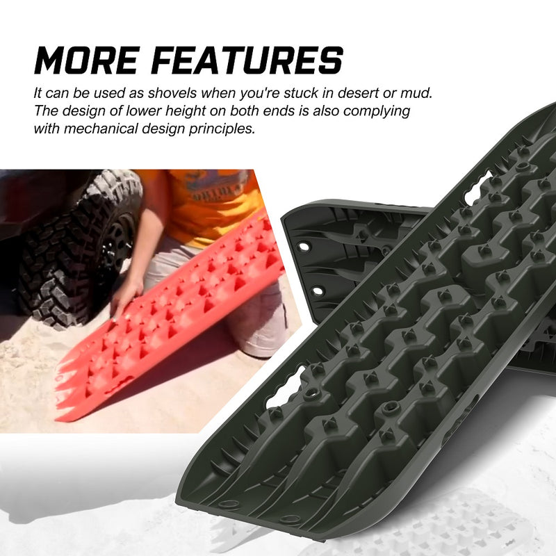 X-BULL Recovery tracks / Sand tracks / Mud tracks / Off Road 4WD 4x4 Car 2pcs Gen 3.0 - Olive - Outbackers