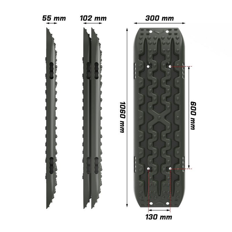 X-BULL Recovery tracks / Sand tracks / Mud tracks / Off Road 4WD 4x4 Car 2pcs Gen 3.0 - Olive - Outbackers