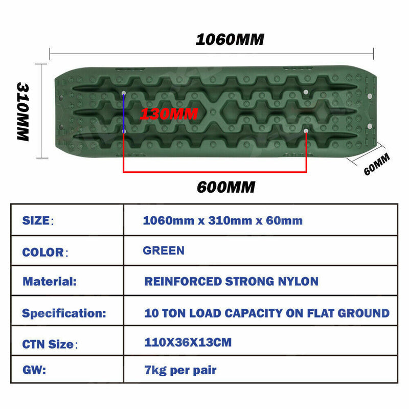 X-BULL Recovery tracks / Sand tracks / Mud tracks / Off Road 4WD 4x4 Car 2 Pairs Gen 3.0 - Olive - Outbackers