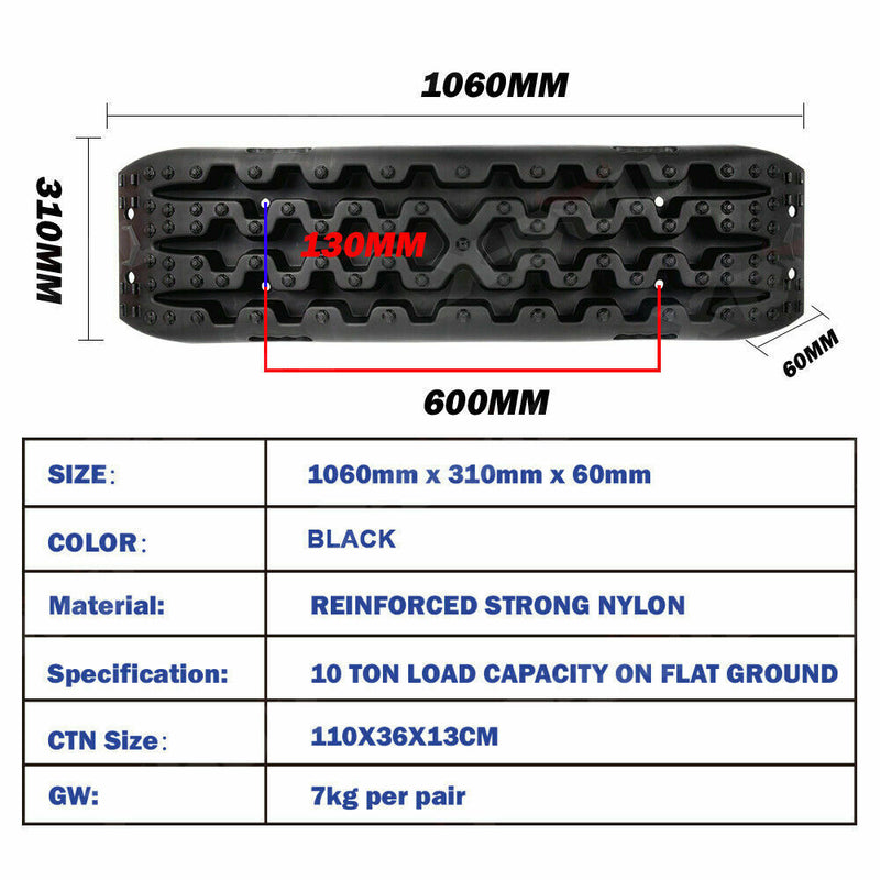 X-BULL Recovery tracks / Sand tracks / Mud tracks / Off Road 4WD 4x4 Car 2 Pairs Gen 3.0 - Black - Outbackers