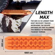 X-BULL Recovery tracks Sand 4x4 4WD Snow Mud Car Vehicles ATV 2pcs Gen 3.0 - Orange - Outbackers