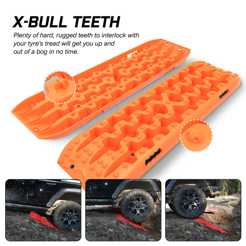 X-BULL Recovery tracks Sand 4x4 4WD Snow Mud Car Vehicles ATV 2pcs Gen 3.0 - Orange - Outbackers