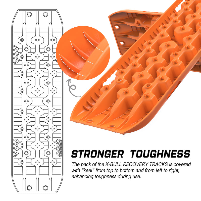 X-BULL Recovery tracks Sand 4x4 4WD Snow Mud Car Vehicles ATV 2pcs Gen 3.0 - Orange - Outbackers