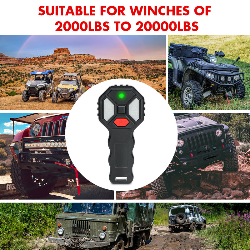 X-BULL 2x Wireless Winch Remote Control 12 Volt Handset Switch 150ft 4WD - Outbackers