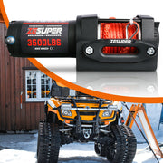 ZESUPER 12V Winch 3500LBS Electric Winch ATV Winch Synthetic Rope Trailer BOAT - Outbackers