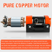 ZESUPER 12V Electric Winch 4500lb Synthetic Rope Boat Winch ATV Winch Trailer Winch 4WD - Outbackers