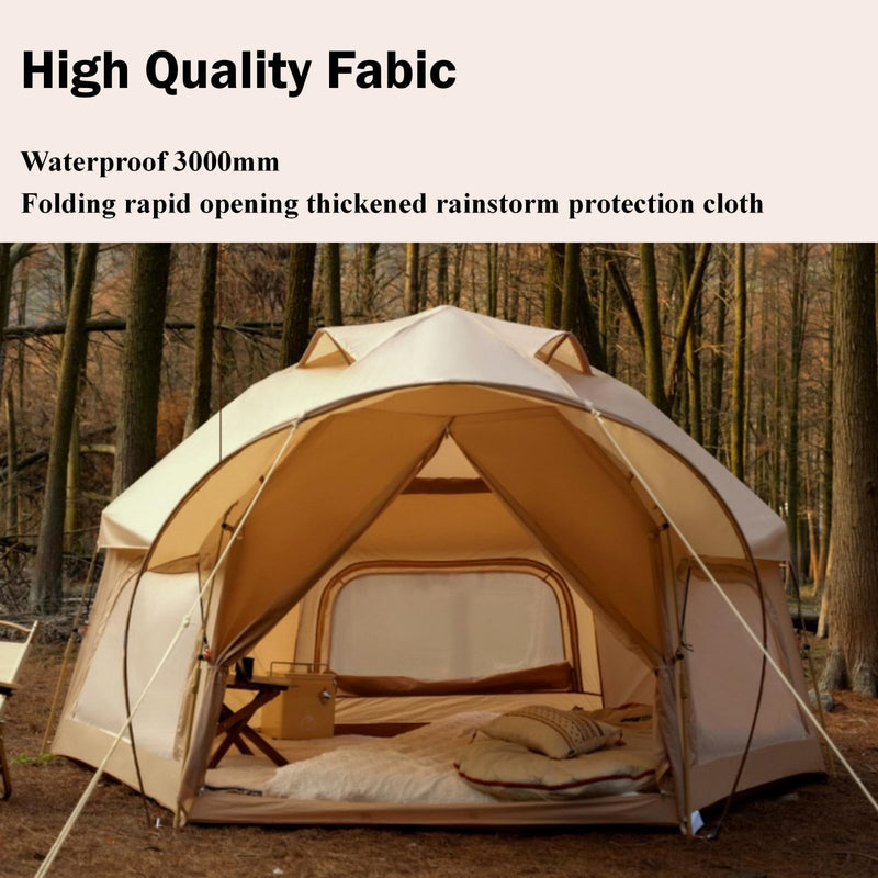 Large Space Luxury Frog Hexagonal Tent 5-8 Person Double Layer - Green - Outbackers